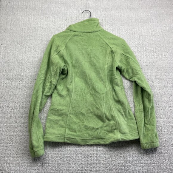 Columbia Women's Sz Small Lime Green Polar Fleece Jacket Full Zip Pockets Hike - Picture 12 of 16